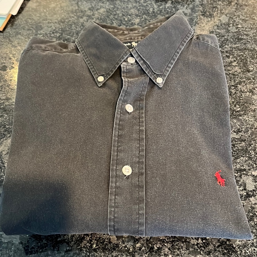 Ralph Lauren button down shirt. Size XL soft black